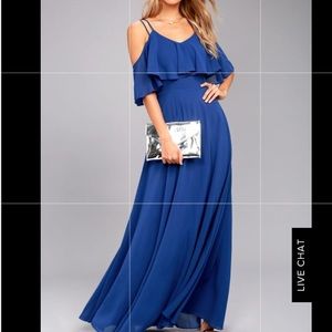 ROYAL BLUE OFF-THE-SHOULDER MAXI DRESS